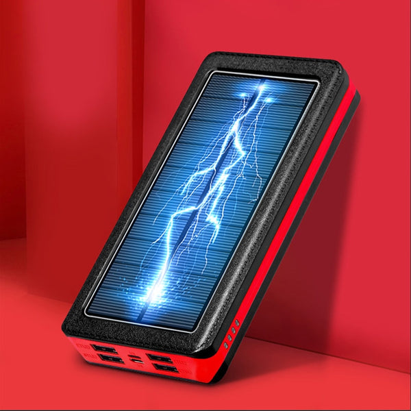 Batterie Externe - Chargeur Solaire - Rouge