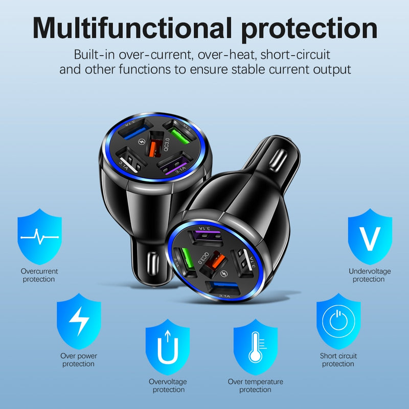 Chargeur Smartphone Voiture 5 Ports USB