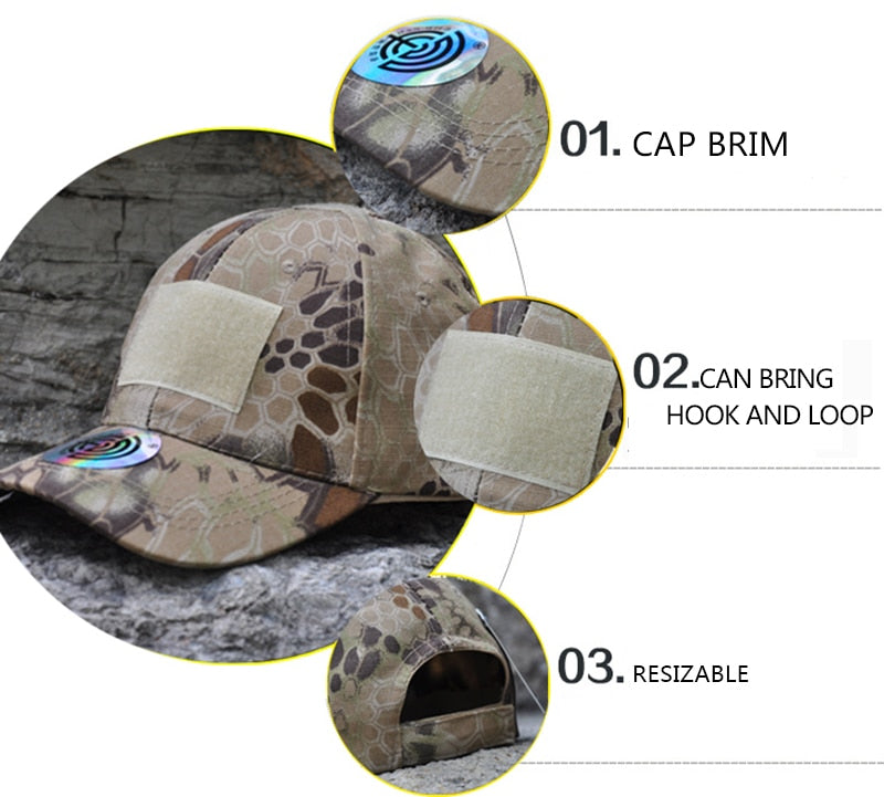 Casquette Camouflage Noir avec Motif