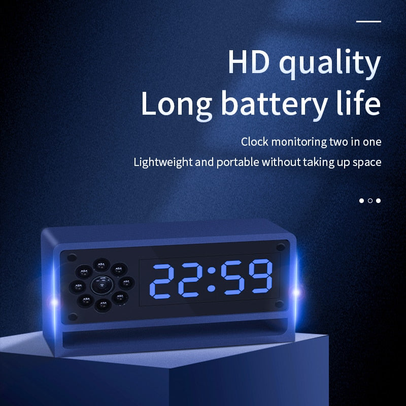 Horloge Reveil Alarme Micro Camera IP Wifi HD
