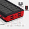 Batterie Externe - Chargeur Solaire - Rouge