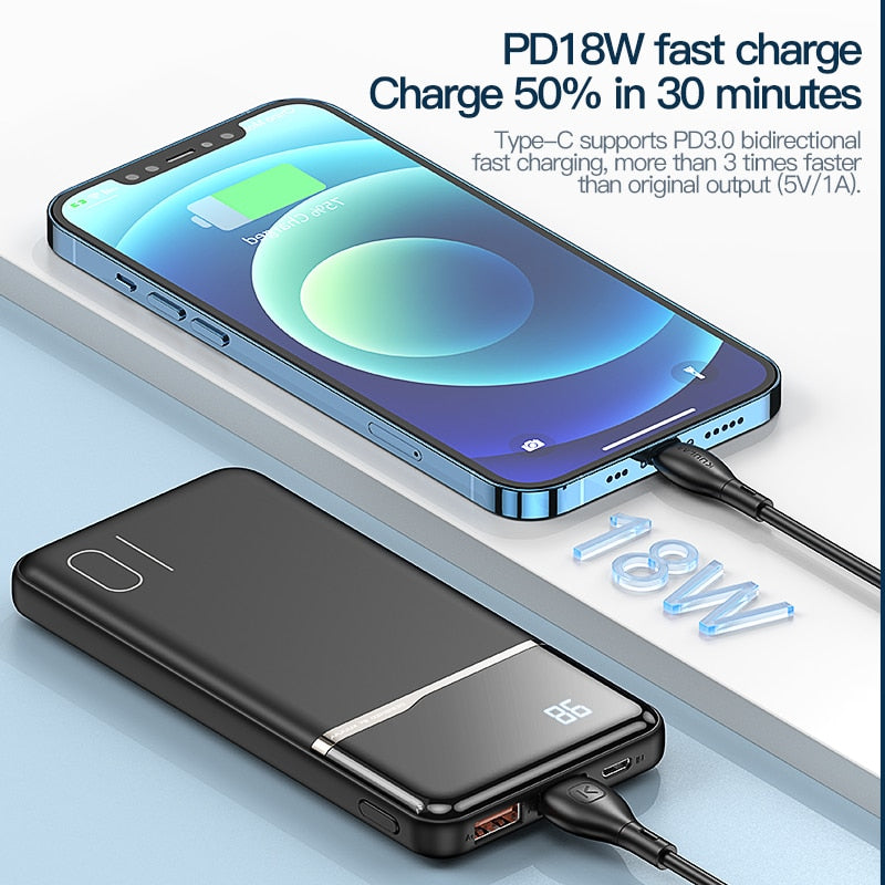 Poverbank de charge portable 10000mah pour Xiaomi Redmi 8 7 iphone 11 X XR powerbank 10000 mah batterie externe