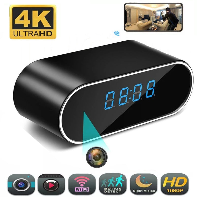 Réveils Caméra Espion Sans Fil WIFI 4K