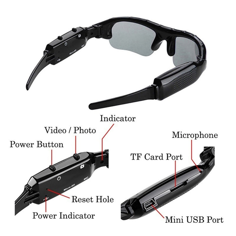 Lunettes de Soleil Caméra Enregistreur