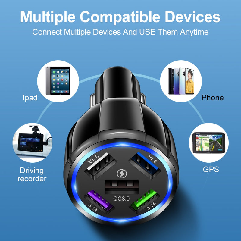 Chargeur Smartphone Voiture 5 Ports USB