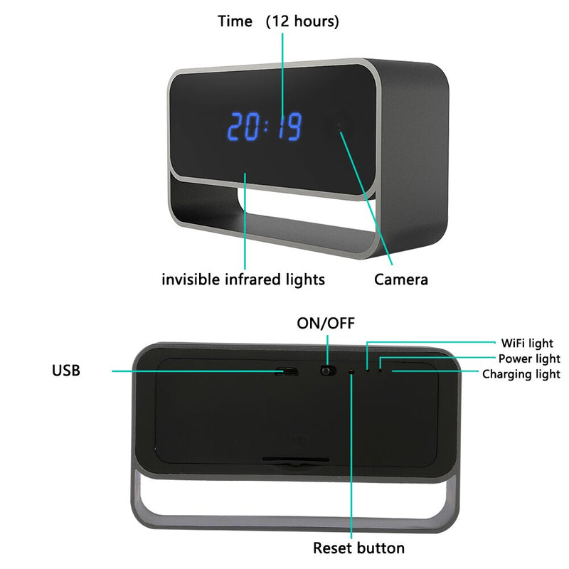 Réveil Camera Espion HD 1080P WIFI