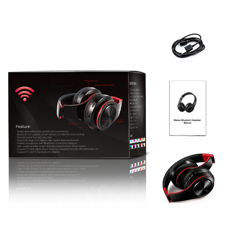 Casque Ecoute Bluetooth - Blanc - Bleu