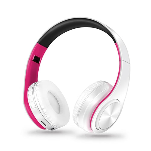 Casque Ecoute Bluetooth - Blanc - Rose