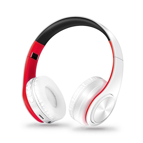 Casque Ecoute Bluetooth - Blanc - Rouge