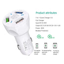 Ports USB Chargeur De Voiture Charge Rapide 3.0 Rapide Allume-cigare De Voiture