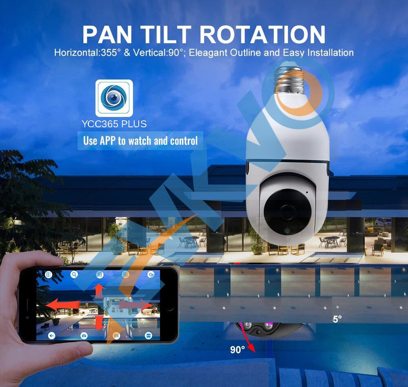Caméra IP 1080P PTZ Wifi Vision nocturne 360 degrés