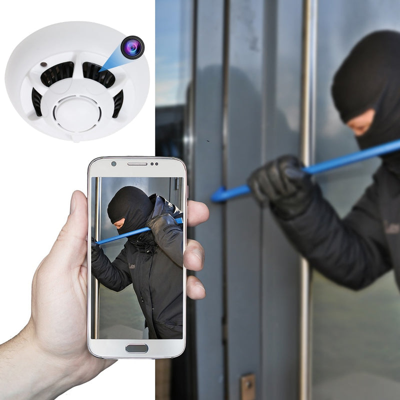 Détecteur de fumée caméra espion WIFI accessible à distance PC