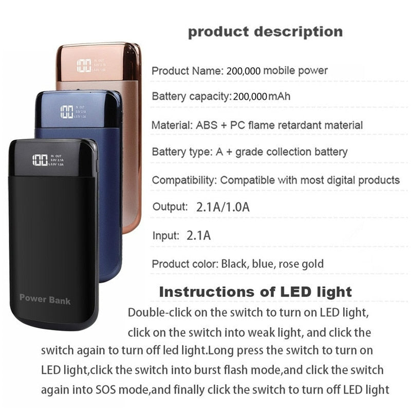 Batterie Externe Power Bank Or - 30000 mAh
