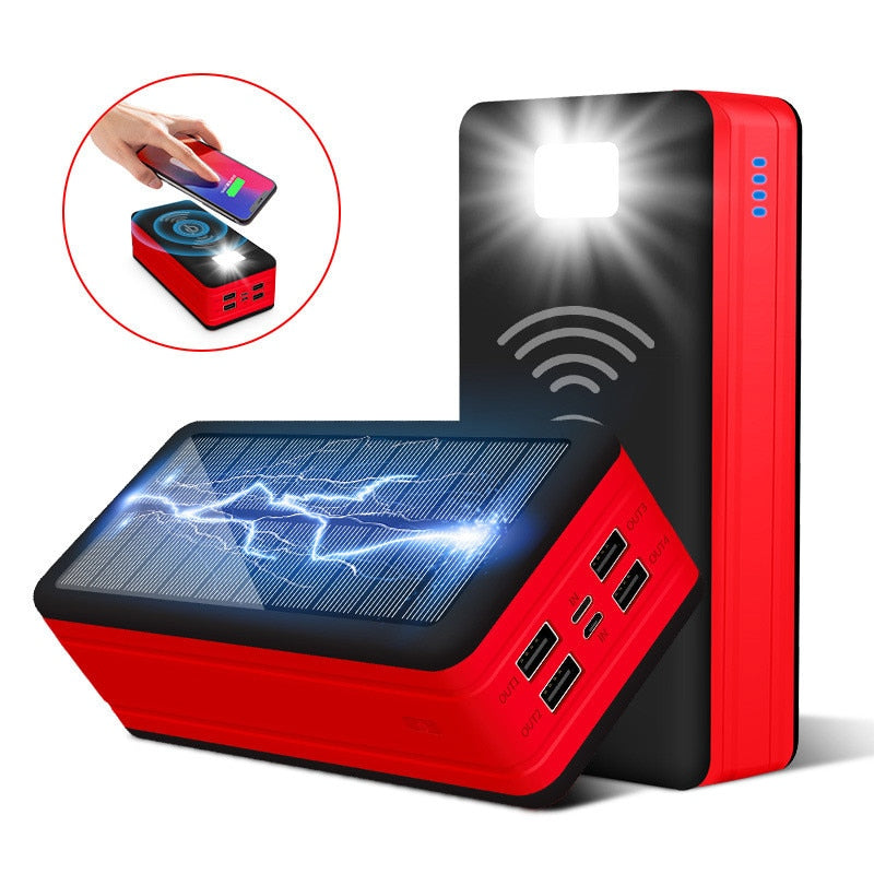 Chargeur Solaire Randonnée Rouge - 50000-90000 mah