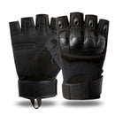 Gant Tactique Coqué - Noir Demi Doigt