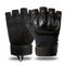 Gant Tactique Coqué - Noir Demi Doigt