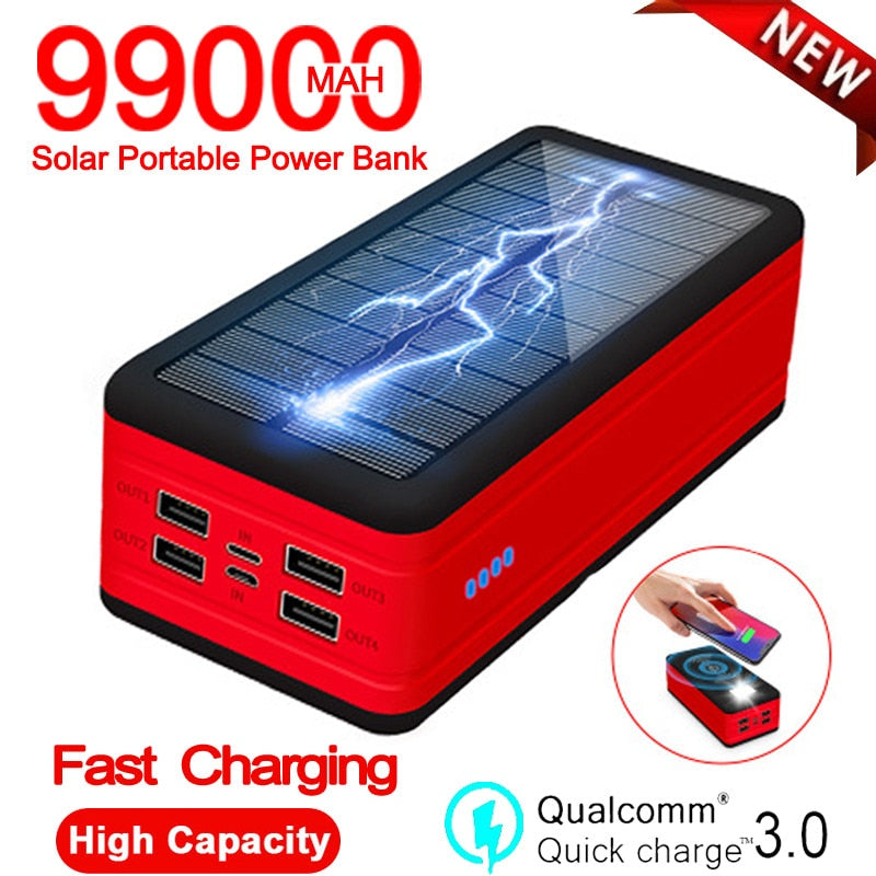 Chargeur Solaire Randonnée Noir - 50000-90000 mah