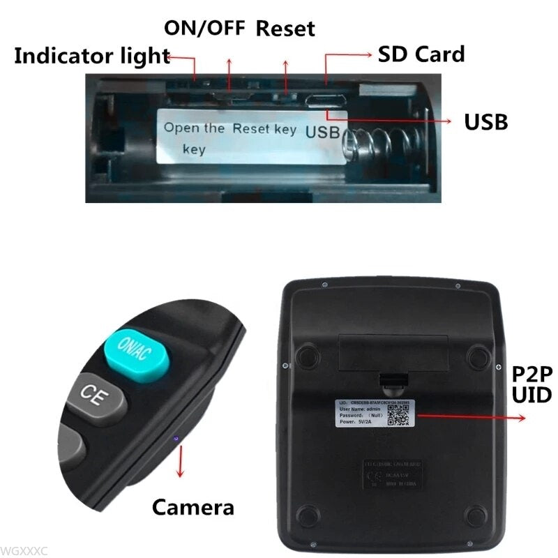 Calculatrice avec Camera Espion 1080P IP WiFi détection de Mouvement